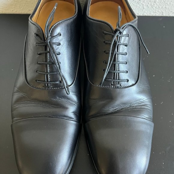Giorgio Armani Men\'s Black Lace-Up Leather Dress Shoes Size 10.5 main image 5